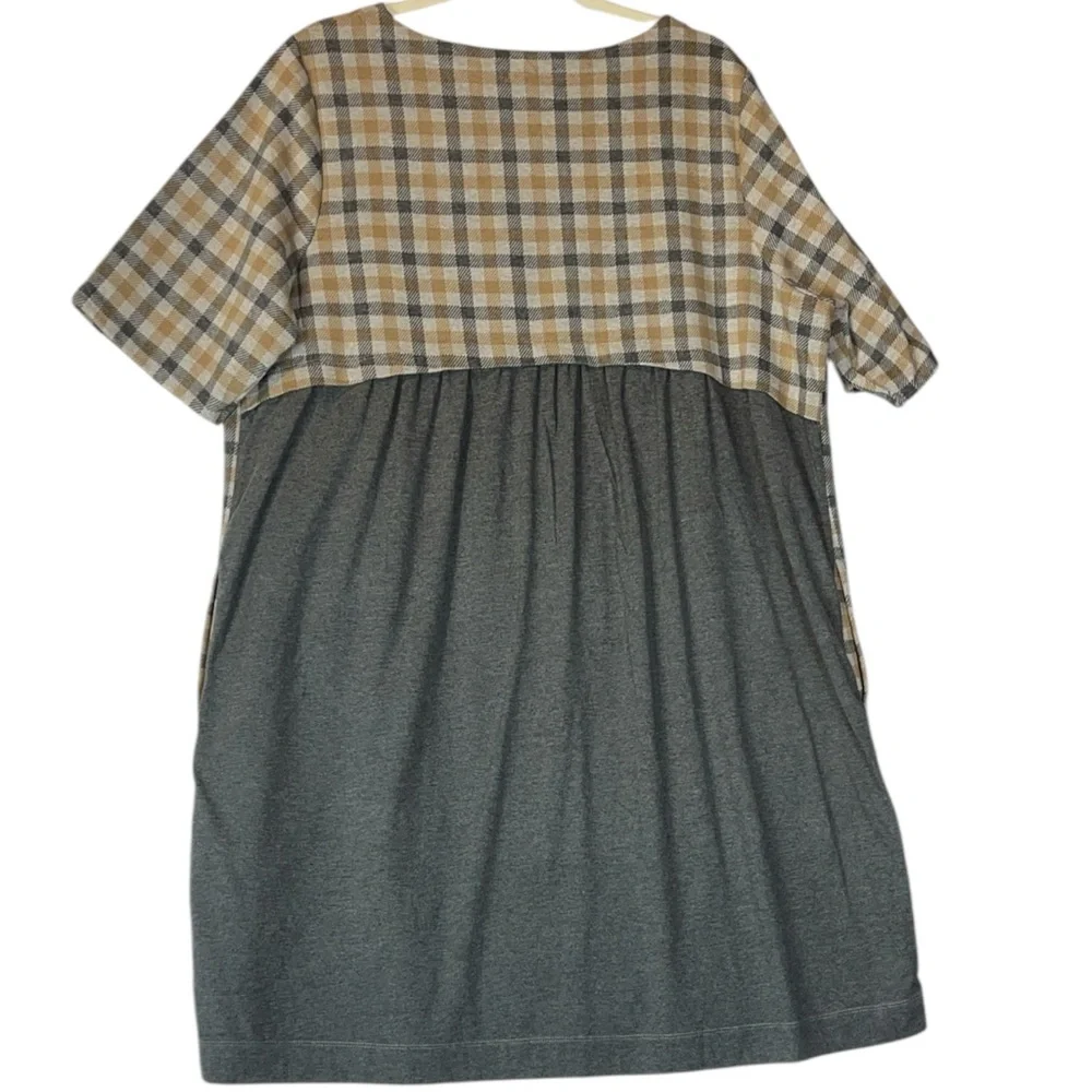 J. Jill Plaid Short Sleeve Dress multi media Sz 2X - Picture 2 of 10